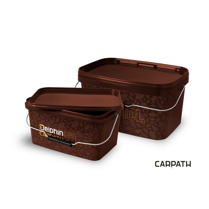 Правоъгълна кофа за захранка с капак Delphin CARPATH